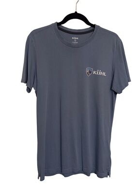 Kuhl Mens Small Light Blue Mountain Tee Graphic T-Shirt Organic Cotton Outdoors